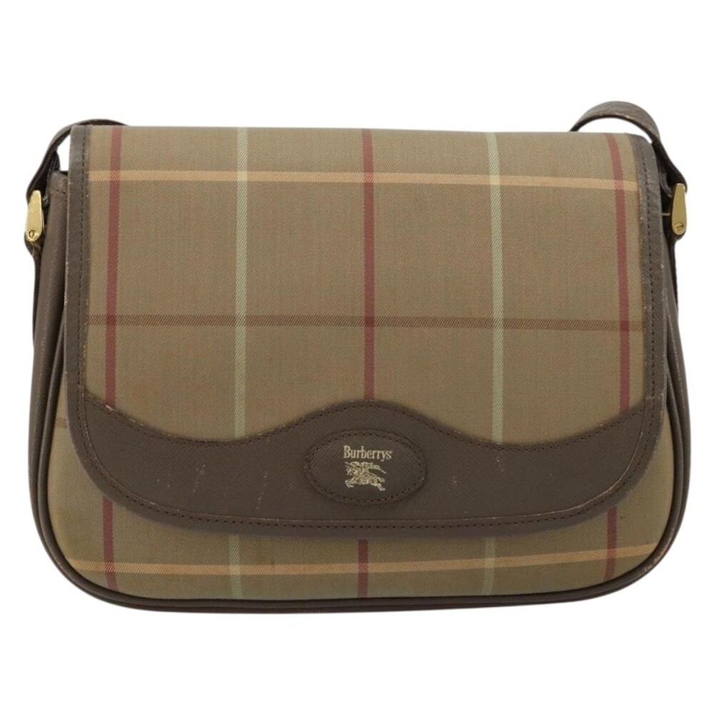 Burberry Nova Check Canvas Shoulder Bag Beige